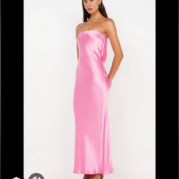 Bec + Bridge Moon Dance Strapless Dress in Candy Pink